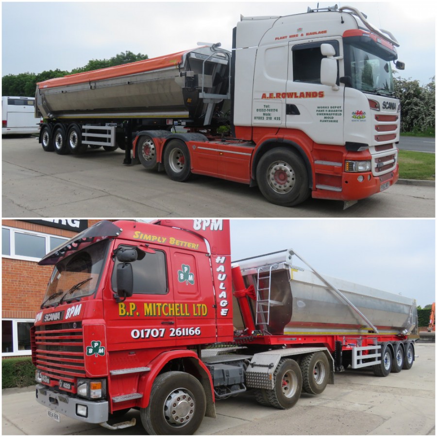 A E Rowlands Ltd and B P Mitchell Haulage Contractors Ltd's new Kel-Berg T100 tipping trailers!