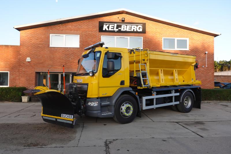 New DAF FA LF.260 4x2 Johnston gritter with plough